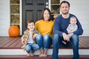 Family Excited For Fall On Porch